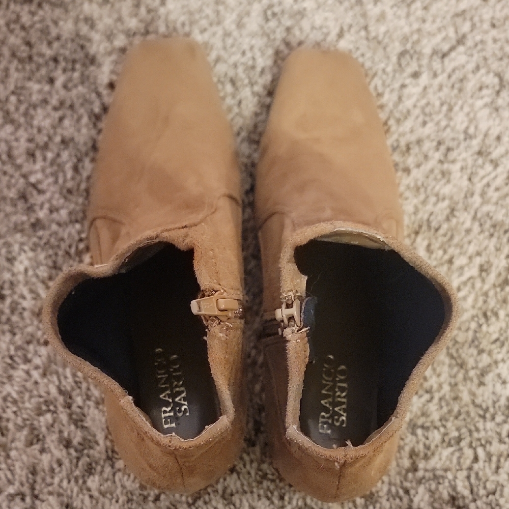 Franco Sarto Brown Suede Ankle Boots